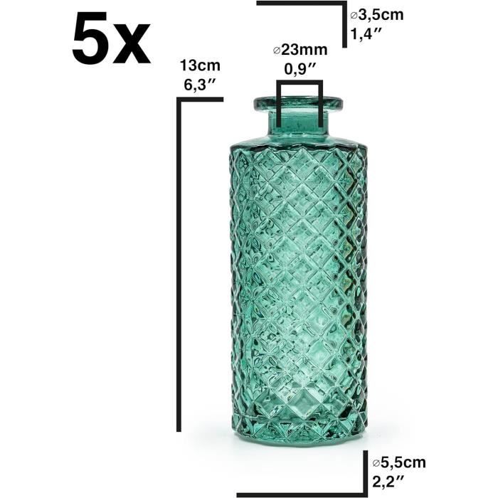 ComSaf Lot de 12 petits vases en verre pour décoration de table