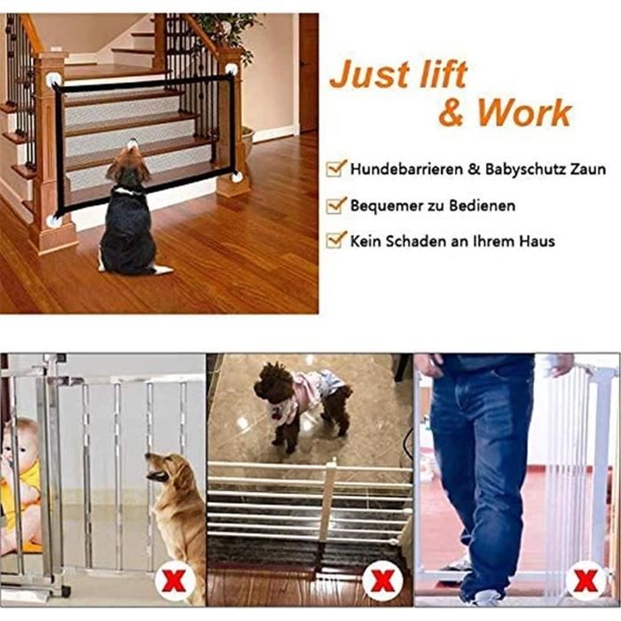 Porte magique pour chiens Portail d'escalier pliable pour animaux