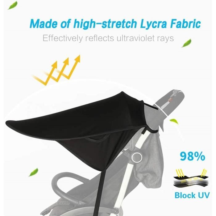 Pare-soleil Universel Pour Poussette - Toile Anti-UV UPF50+, Extensible, Léger Et Pliable