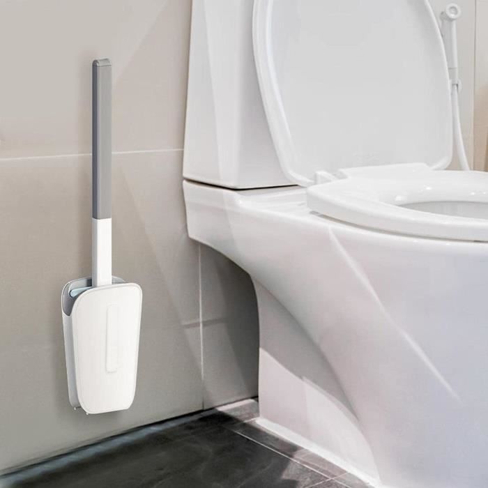 BROSS® Brosse WC Silicone Blanche - Brosse Toilettes WC Silicone