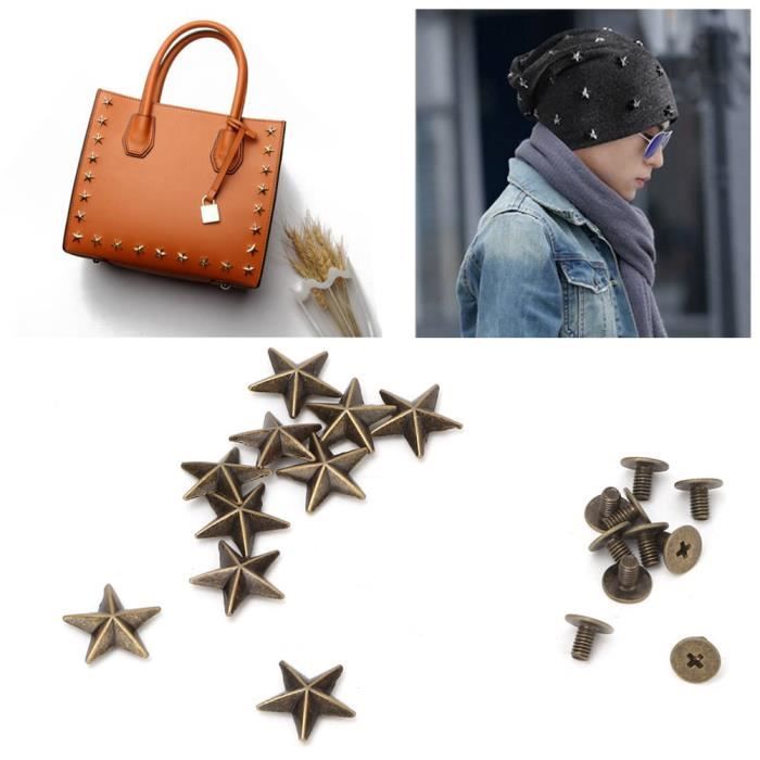 Hililand Star Rivet 10pcs métal étoile Stud Rivet Spike vis pour