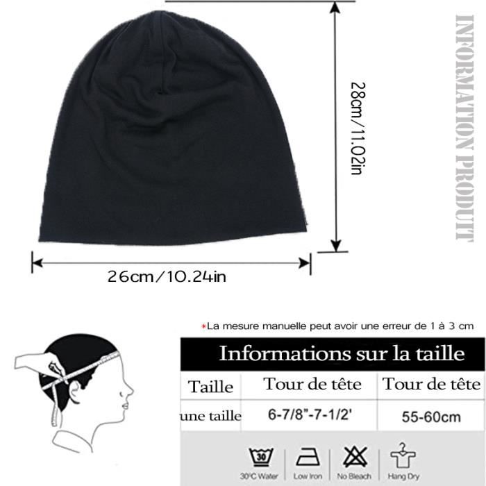 2PCS Bonnet,Légers Couleur Unie Bonnet Homme Running en Coton