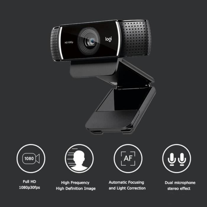 Logitech C922 Pro Webcam Autofocus avec Microphone vidéo en