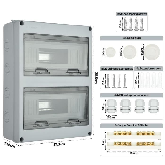 Coffret Electrique Etanche Exterieur Ip65, 24 Modules, Tableau ...