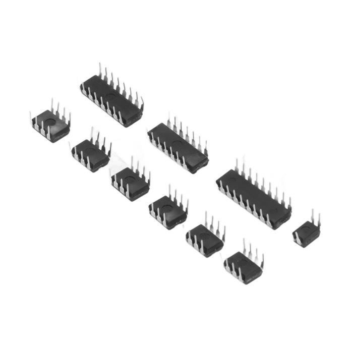 ECSiNG 50 Pièces 10 Types De Puce De Circuit Intégré Kit D'assortiment Basse Tension LM324 LM358 LM386 LM393 UA741 NE5532 NE555 PC817 ULN2003 ULN2803 ECSiNG 50 Pièces 10 Types De Puce De Circuit Intégré Kit D'assortiment Basse Tension LM324 LM358 LM386 LM393 UA741 NE5532 NE555 PC817 ULN2003 ULN2803
