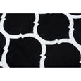 TAPISO Luxury Tapis de Salon Chambre Design Moderne Noir Blanc Treillis Marrocain Très Doux Fin 180 x 250 cm-2