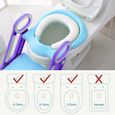 Réducteur de Toilette pour bébé et enfant MENGDA - Siège réglable et pliable - Bleu-2