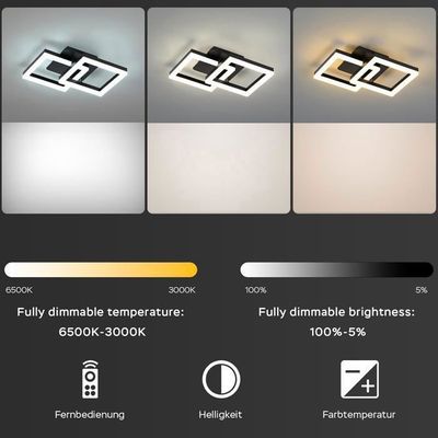 Plafonnier LED 40W Intelligent - Compatible Alexa, Télécommande, App - Dimmable 3000K-6500K, Avec Veilleuse Et Mémoire