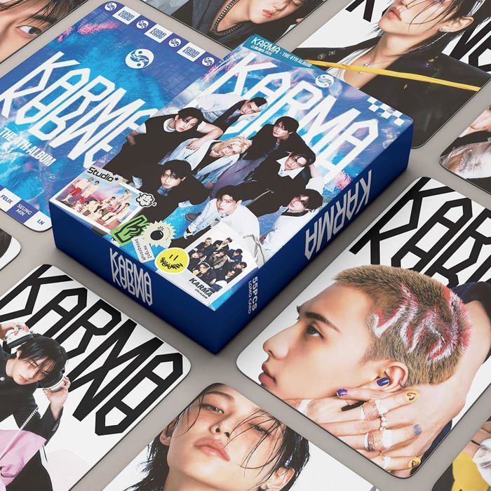 Cartes Photo SKZ Stray Kids - Album Karma-95 - 55 Cartes + 40 Autocollants - Collection Fan STAY