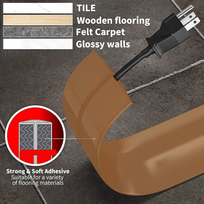 Cache Cable Sol, Petit Canal de câble Flexible, 3,0M x 3cm Goulotte ...
