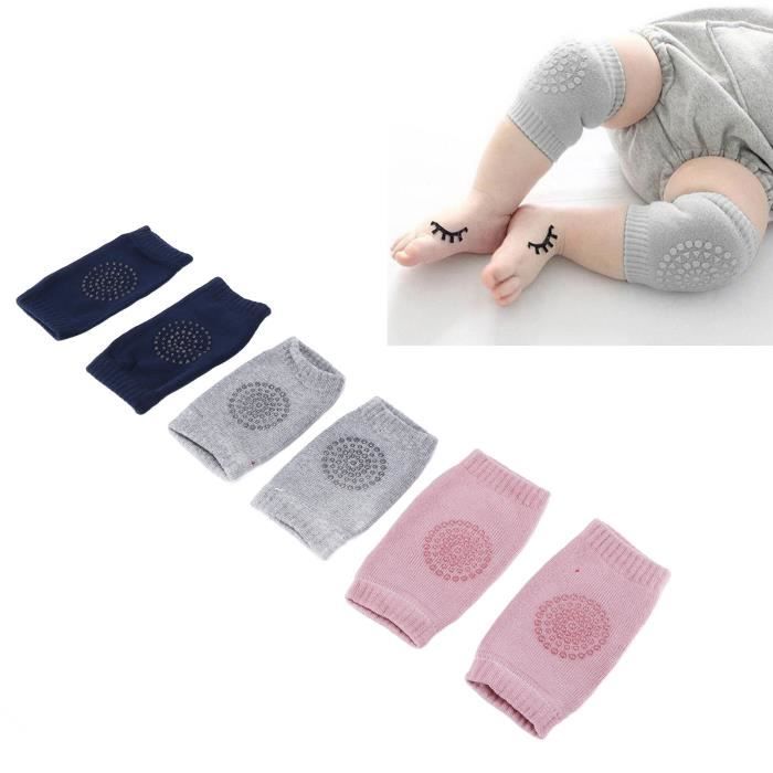 Kit Genouillères Et Chaussettes Bébé Anti-dérapant - 3 Paires De Chaque, Coton Doux | Protection Rampage