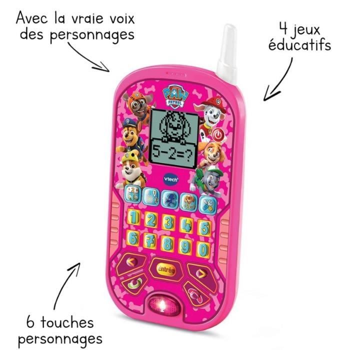VTECH PAT PATROUILLE Smartphone Éducatif Rose activités éducatives  Appels et messages vocaux