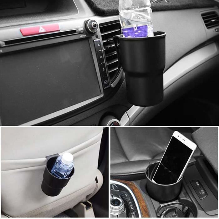 Lot De 2 Porte-Gobelets Voiture En Cuir PU - Support Boissons Réglable
