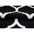 TAPISO Luxury Tapis de Salon Chambre Design Moderne Noir Blanc Treillis Marrocain Très Doux Fin 180 x 250 cm-3