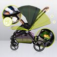 LIONELO Mika - Poussette bébé 3en1 compacte - De 0 à 48 mois - Pack poussette, nacelle, cosy, siège auto - Vert-3