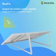 NuaSol Support pour panneau solaire jusqu'à 72 cm - Toit plat PV - Réglable de 0 à 90 ° - Lot de 4 - Aluminium - Matériel de-3
