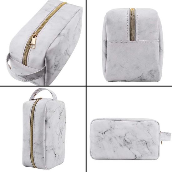 Trousse de Toilette Voyage Femme et Homme Sac /à Cosm/étiques Pliable Imperm/éable Multifonctions en Cuir PU Bojly Sac de Maquillage
