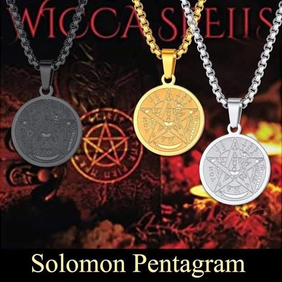 Collier homme pendentif pentagramme de protection celtique en argent