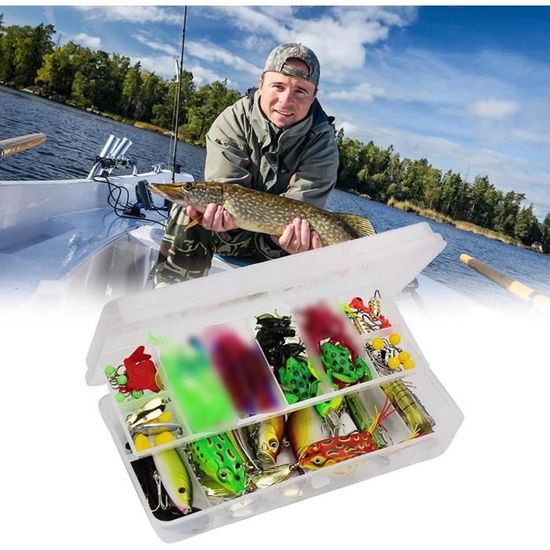 Kit de leurres de pêche pour appâts d'eau douce Kit de matériel pour la  pêche au saumon à la truite basse, y 240 pièces - Cdiscount Sport