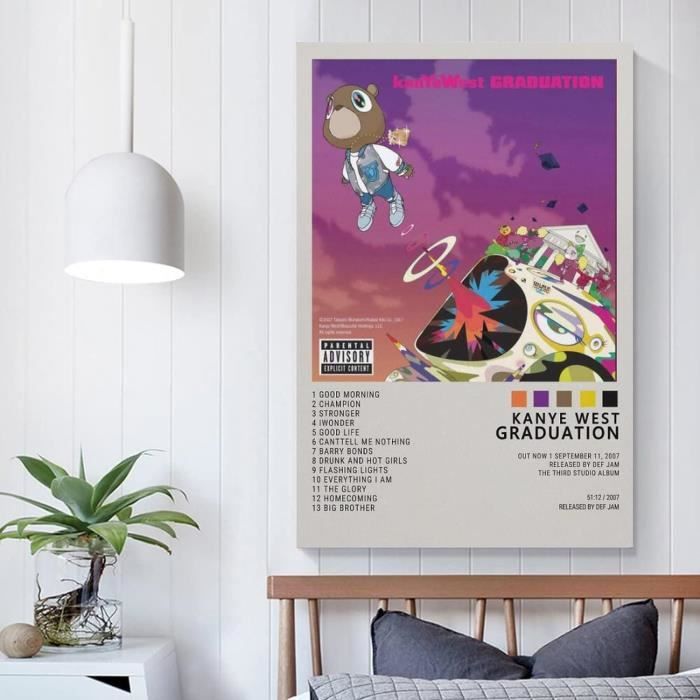Poster Sur Toile Kanye West - Impression Décorative Pour Chambre, Salon - Taille 30 X 45 Cm - Personnalisation Possible