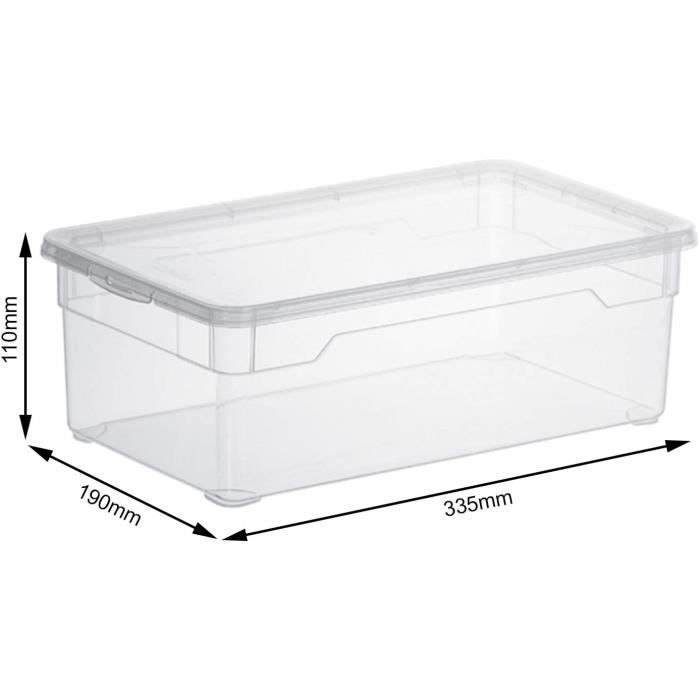 Boîtes de rangement en plastique transparent 5L avec couvercle CLEAR BOX