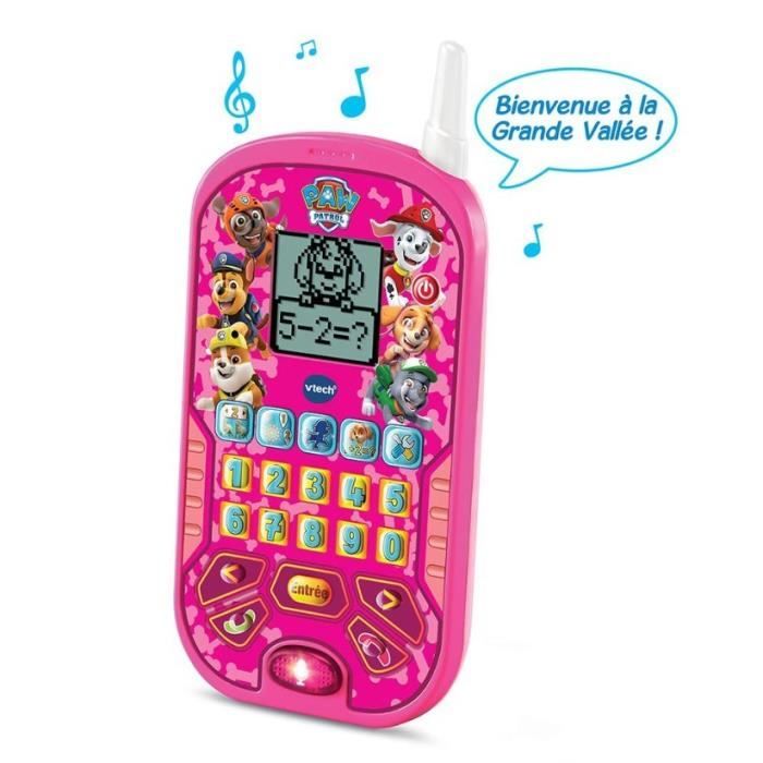 VTECH - PAT PATROUILLE - Smartphone Éducatif Rose - 6 activités éducatives - Appels et messages