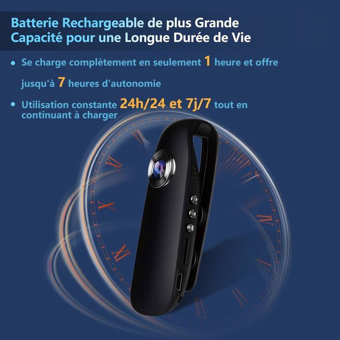Mini Caméra Espion Sans Fil 4K - 3 Modes (Wi-Fi/hotspot/sans Wi-Fi), Vision Nocturne, Détection De Mouvement, Inclut Carte 64 Go