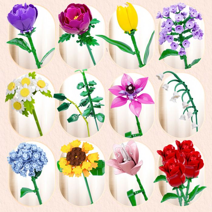 Jeu De Construction – Bouquet De Fleurs éternelles – Assemblage Et Décoration – Enfant Et Adulte