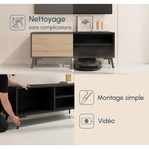 Meuble TV Mural Avec Lumières LED Blanc 80x31x45 Cm | Leroy Merlin