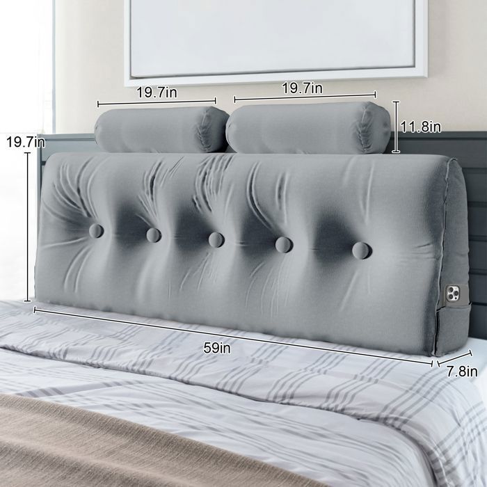 Coussin Triangulaire Pour Lit - Coussin De Dossier 150 Cm, Soutien Lombaire, Housse Lavable, Pour Lecture