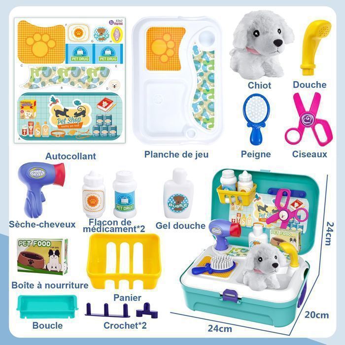 STAY GENT Valisette Vétérinaire Les Enfant Jeu Dimitation, Jouet Ma Docteur Avec Porte Chien A Barre De Cravate Et Chie Amz STAY GENT Valisette Vétérinaire Les Enfant Jeu Dimitation, Jouet Ma Docteur Avec Porte Chien A Barre De Cravate Et Chie Amz