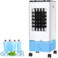 Climatiseur Mobile Rafraîchisseur d’Air, Réservoir 6L, 4 Blocs Réfrigérants, 60W Économie d’Énergie, 40dB Silencieux,3 Vitesses