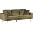 Canape Hambourg 3 Places Velours Kaki Vert Achat Vente Canape