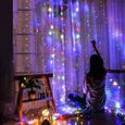 1m * 3m 100 LED rideau lumineux Guirlande lumineuse LED cascade bande mise en page de fond décoration de mariage coloré-0