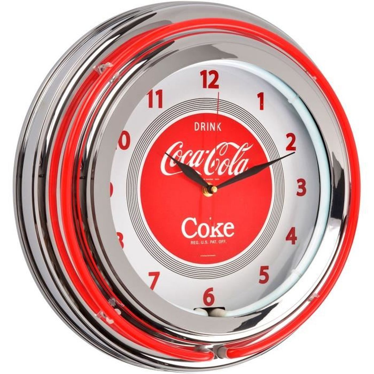 Horloge Murale Décorative Coca-Cola Nostalgic Art - Plastique Jaune/rouge/noir - Neuve