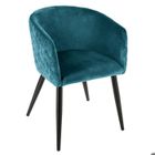 ATMOSPHERA CRÉATEUR D'INTÉRIEUR Fauteuil "Marlo" velours bleu canard - Atmosphera createur d'interieur