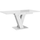 TABLE A MANGER EXTENSIBLE MASSI - BLANC LAQUE 120 - 160 CM