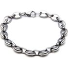 HUEIHWOH Bracelet Homme - Maille Grain De Café - Acier Inoxydable 316L - Argenté - Bijoux Neuf - Qualité Supérieure