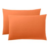 Lot de 2 taies d'oreiller 63 x 63 cm et 50 x 70 cm / 100% coton 57 fils/cm² - Couleur: Linge de lit Orange-Linge De Lit Orange$Oran