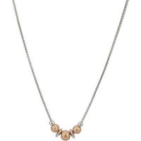Vanbelle Bijoux bicolores en argent sterling Collier de perles contrastees avec placage or rose et rhodium pour femmes et fil