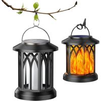 Lanterne Solaire - Lumières Extérieures Flamme Scintillante - Étanche - Décor De Cour - 2pcs