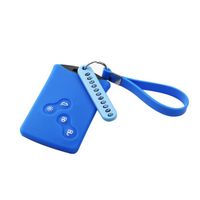 Bleu Porte-clés de voiture en Silicone à 4 boutons pour Renault Clio Logan Megane 2 3 Koleos Scenic, étui pou