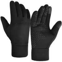 PIN Gants pour hommes en hiver Écran tactile imperméable au vent brosse à cheveux gants de sport extérieur Ski Noir L PN019 PN019