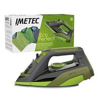 Imetec Eco Perfect Fer à repasser à vapeur,  35% de consommation d'eau et  25% de consommation d'énergie, semelle recouverte de