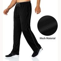 Pantalon de course léger pour hommes, poches zippées, taille élastique, pantalon de survêtement à fond ouvert Comme montré