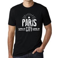 Homme Tee-Shirt Live It Love It Paris T-Shirt Vintage Noir