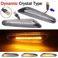 phares - feux,Dynamic Crystal A--Clignotant latéral à LED séquentiel, pour BMW X3 E83 X1 E84 X5 X53 E60 E61 E46 E81 E82 E90 E92 E87