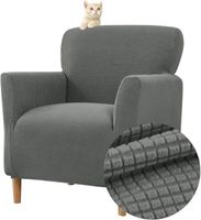 Housse De Fauteuil Imperméable Et Lavable BellaHills - Jacquard Élastique, Anti-Griffes Pour Animaux (Ivoire)
