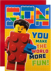 CARTE CORRESPONDANCE Carte d'anniversaire pour fils Motif Lego.[Q595]