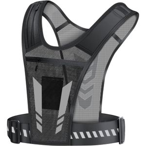 LASIEYO Veste de Running, Support de Téléphone pour Gilet de Course à Pied Bandes Réfléchissantes Léger et Respirant 2 Poches épaules pour Le Sport, Le Jogging pour Hommes et Femmes
